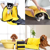 Quick Drying Dog and Cat Towels Soft Fiber Towels Absorbent Bath Towel Pet Bathrobe Convenient Cleaning Towel Pet Supplies