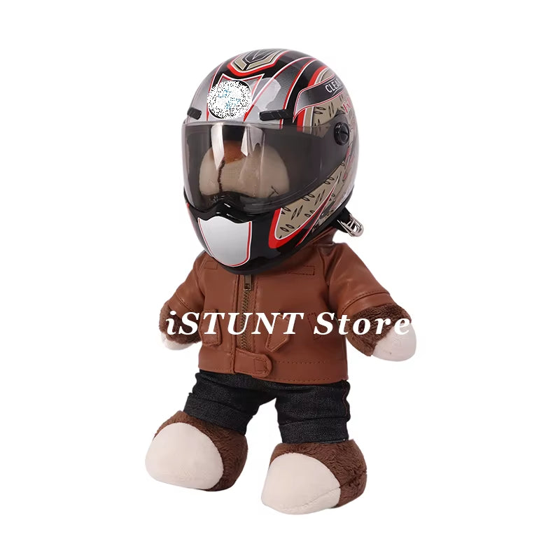 Motorcycle Small Helmet Pet Handsome Helmet Rally Motorcycle Bear Doll Helmet Model Ornament Doll Dog Cat Head Protection