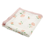 Muslin Baby Toddler Blanket- Large, Ultra-Soft Pink Rose Blanket for Girls- Baby Everything Blanket-Two Layer Stroller Blanket (Pink Rose)