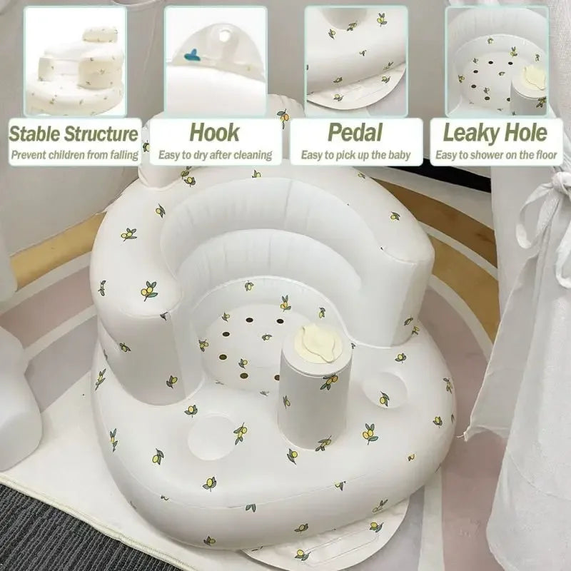 Inflatable Baby Chair Multifunctional Sofa Seat Baby Safety Swimming Chair Folding Baby Bathtub Baby Sofa Baby Bathing Stool