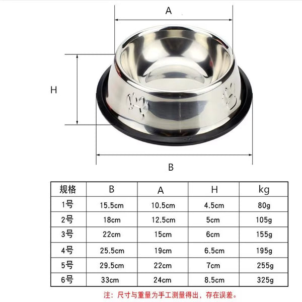 Stainless Steel Pet Dog Bowl Non-Slip Durable Anti-Fall Dogs Feeding Drinking Bowls Cat Puppy Feeding Supplies Small Dog Product