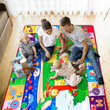 Baby Play Mats for Floor Cotton Playmat Baby Mats for Toddlers Crawlling Large Super Soft Thick (0.6Cm), Foldable Non-Slip Children Carpet Kids Rug for Learning Animals ABC